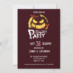 Invitación Fiesta de Halloween fur-miliar de bruja