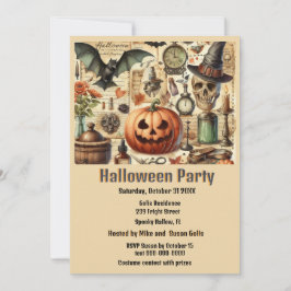 Invitación Fiesta de Halloween Gótica Vintage 