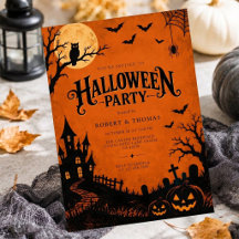 Fiesta de Halloween Gótica y Tétrica de Naranja Qu