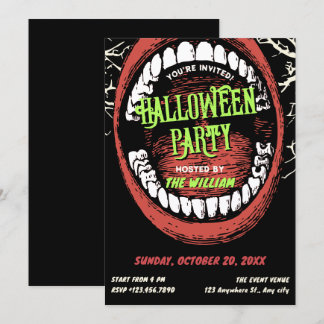 Invitación fiesta de Halloween grunge