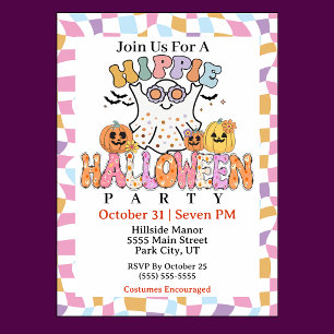Invitación Fiesta de Halloween Hippie