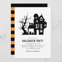 Fiesta de Halloween. Hogar blanco y negro espeluzn