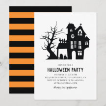 Fiesta de Halloween. Hogar blanco y negro espeluzn