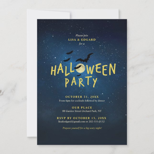 Invitación Fiesta de Halloween infantil (Anverso)