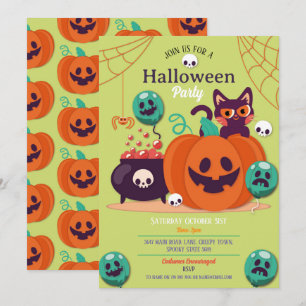 Invitación Fiesta de Halloween invita a los fantasmas calabaz
