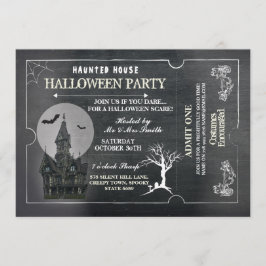 Invitación Fiesta de Halloween invita a pasaje de tira de hor