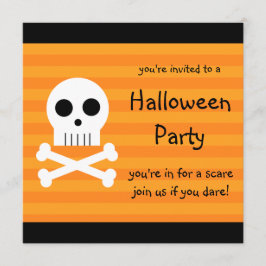 Invitación Fiesta de Halloween invita al cráneo pirata cuadra
