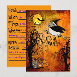 Invitación Fiesta de Halloween Lamb-Witch (Personalizado)