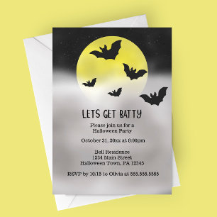 Invitación Fiesta de Halloween Let's Get Batty