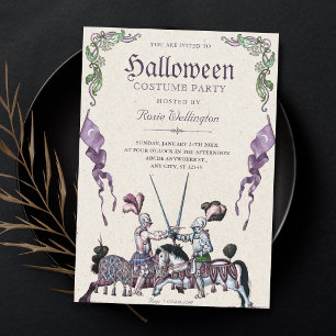 Invitación Fiesta de Halloween medieval de caballeros
