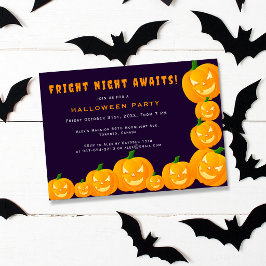 Invitación Fiesta de Halloween Morado y Naranja Jack o' lante