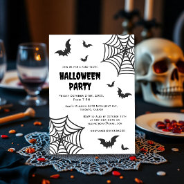 Invitación Fiesta de Halloween Murciélago Telaraña Espeluznan