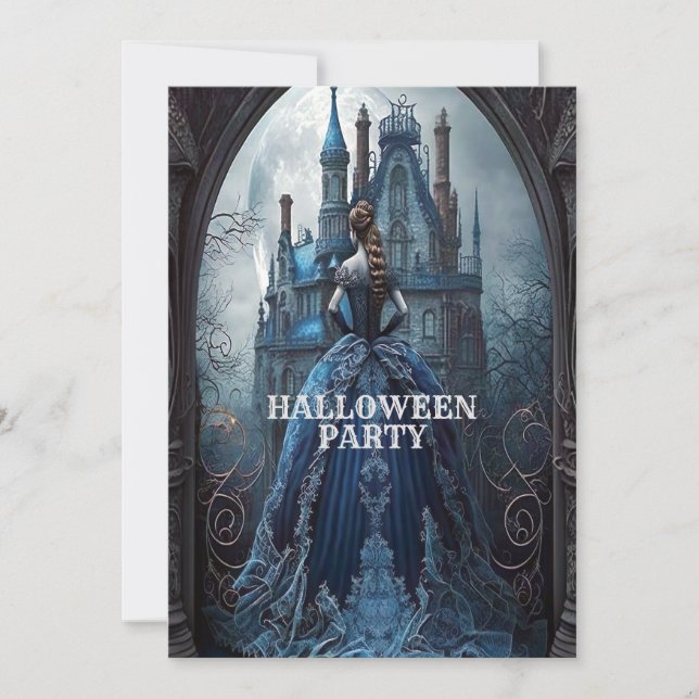 Invitación Fiesta de Halloween obsesionada con el miedo de la (Anverso)