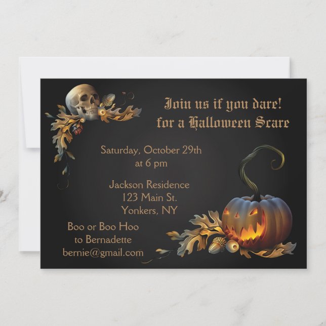 Invitación Fiesta de Halloween para adultos (Anverso)