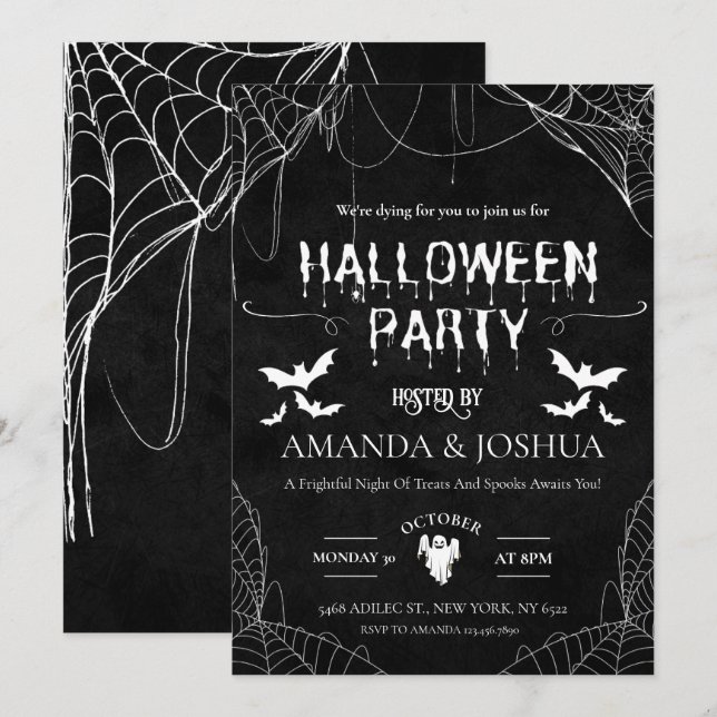 Invitación Fiesta de Halloween para adultos (Anverso / Reverso)