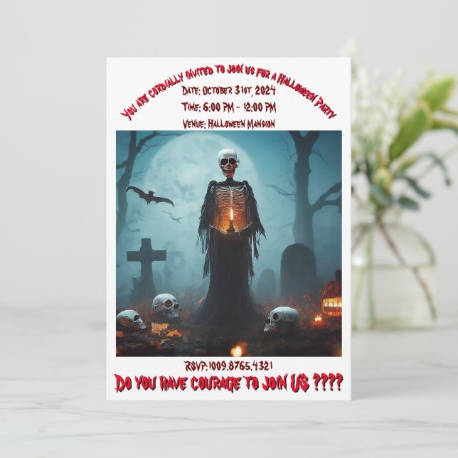 Invitación Fiesta de Halloween para adultos (Anverso de pie)