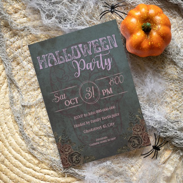 Invitación Fiesta de halloween para adultos adultos rosa oscu (Subido por el creador)