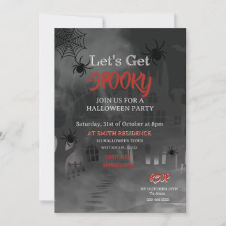Invitación Fiesta de Halloween para adultos Casa Vintage