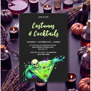 Invitación Fiesta de Halloween para adultos: Cóctel de cráneo