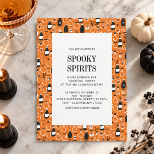 Invitación Fiesta de Halloween para Adultos Cóctel Naranja Ne