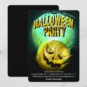 Invitación Fiesta de Halloween para adultos con bola de disco
