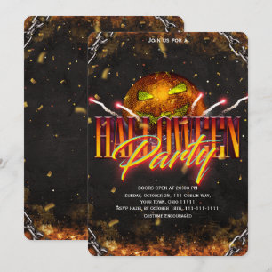 Invitación Fiesta de Halloween para adultos con calabaza disc