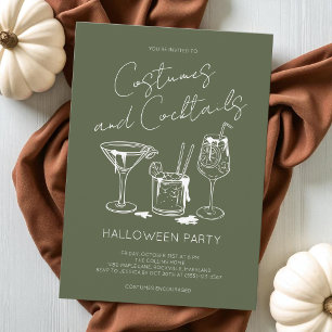 Invitación Fiesta de Halloween para adultos con disfraces y c