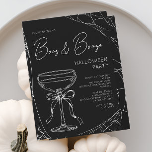 Invitación Fiesta de Halloween para adultos con guión negro d