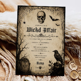 Invitación Fiesta de Halloween para adultos Cráneo vintage