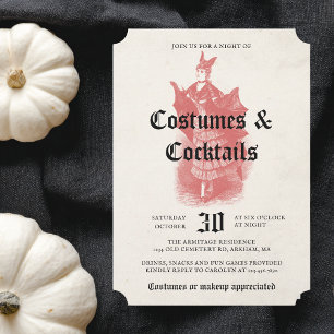 Invitación Fiesta de Halloween para Adultos Dama Murciélago G