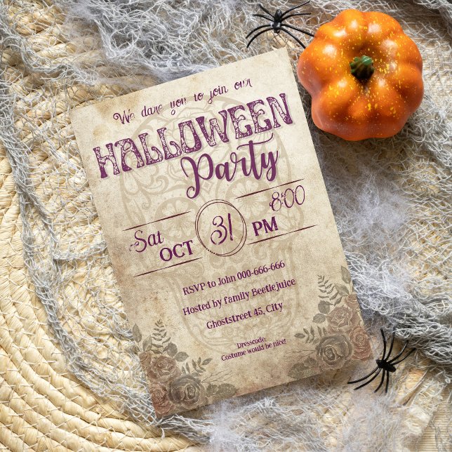 Invitación Fiesta de halloween para adultos de caramelo púrpu (Subido por el creador)