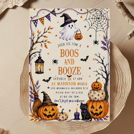 Invitación Fiesta de Halloween para adultos de naranja negra