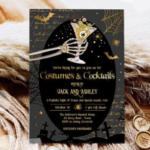 Invitación Fiesta de Halloween para adultos: disfraces y cóct