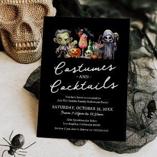 Invitación Fiesta de Halloween para adultos: disfraces y cóct