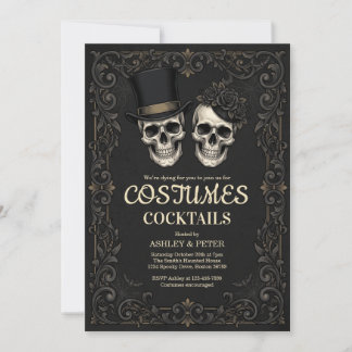 Invitación Fiesta de Halloween para Adultos Disfraz de Cráneo