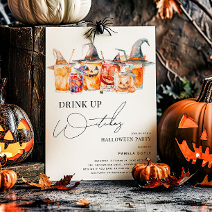 Invitación Fiesta de Halloween para adultos 'Drink Up Witches