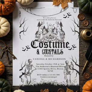 Invitación Fiesta de Halloween para Adultos Esqueleto Gótico 