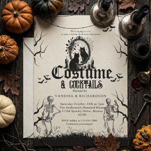 Invitación Fiesta de Halloween para Adultos Esqueleto Gótico