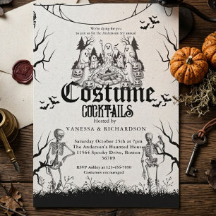 Invitación Fiesta de Halloween para Adultos Esqueleto Gótico 