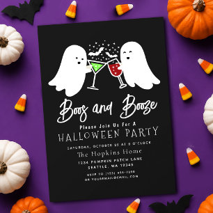 Invitación Fiesta de Halloween para adultos Fantasmas y Licor