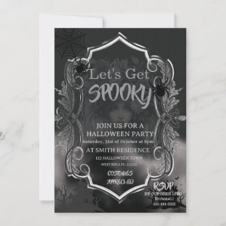 Invitación Fiesta de Halloween para adultos góticos vintage