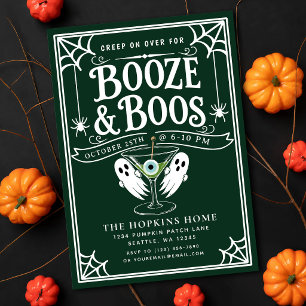 Invitación Fiesta de Halloween para adultos: licor y fantasma