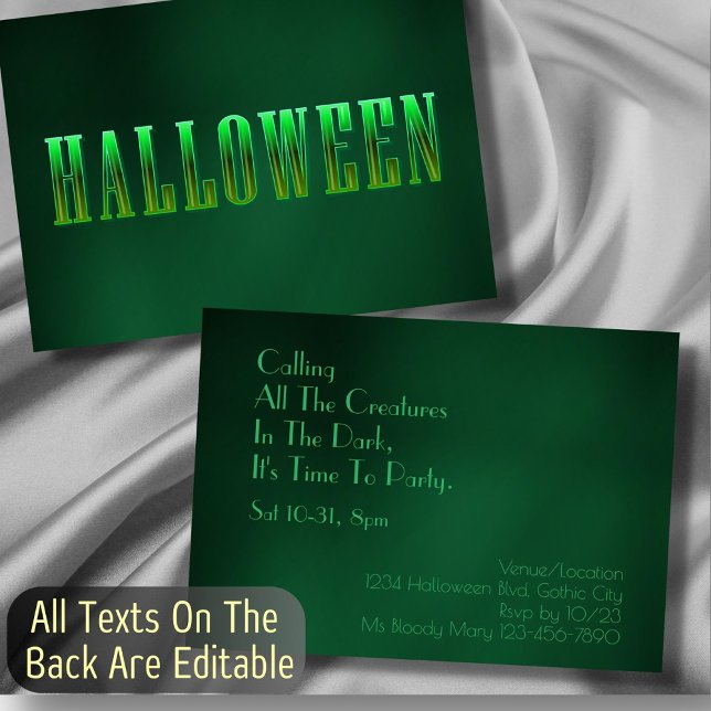 Invitación Fiesta de Halloween para adultos moderna y elegant (Subido por el creador)