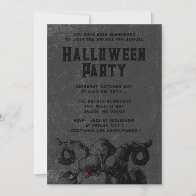 Invitación Fiesta de Halloween para Adultos Monstruo Medieval (Anverso)