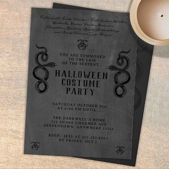 Invitación Fiesta de Halloween para Adultos Serpientes Temero (Subido por el creador)