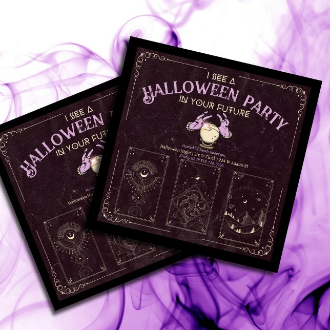 Invitación Fiesta de Halloween para adultos Tarot (Subido por el creador)