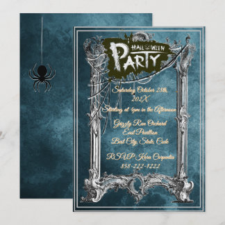 Invitación Fiesta de Halloween para adultos Vintage Gótico Az