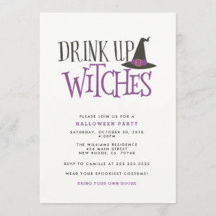Invitación Fiesta de Halloween para beber brujas