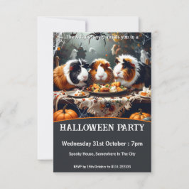 Invitación Fiesta de Halloween para Cerdos de Guinea