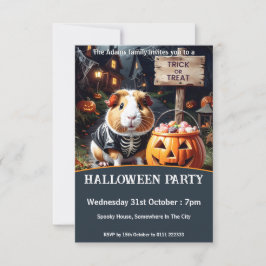 Invitación Fiesta de Halloween para Cerdos de Guinea